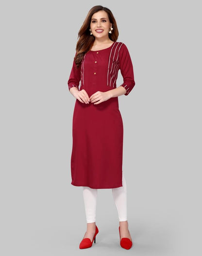 Maroon Printed Kurti | Leemboodi