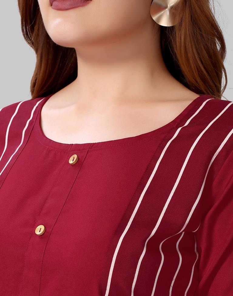 Maroon Printed Kurti | Leemboodi