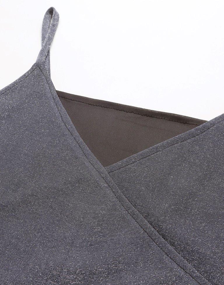 Grey Overlap Bodycon | Leemboodi