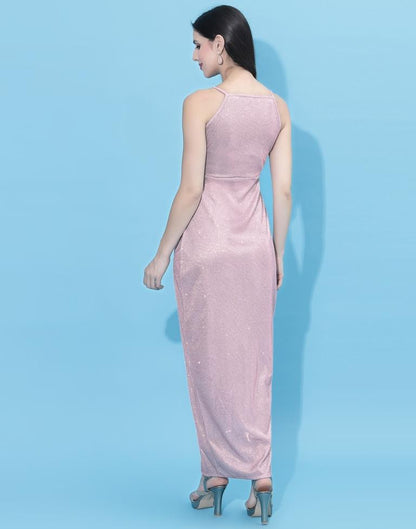 Light Pink Gliter Partywear dress | Leemboodi