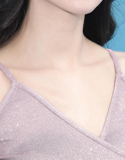 Light Pink Gliter Partywear dress | Leemboodi