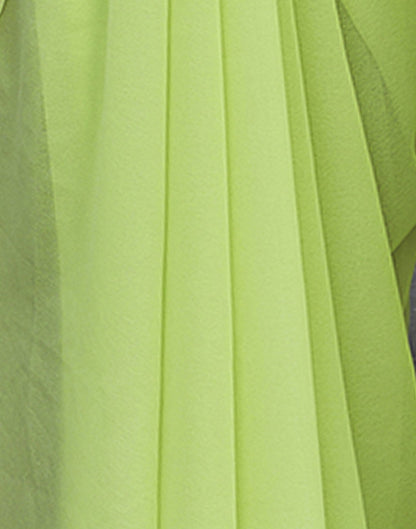 Green Plain Georgette Saree