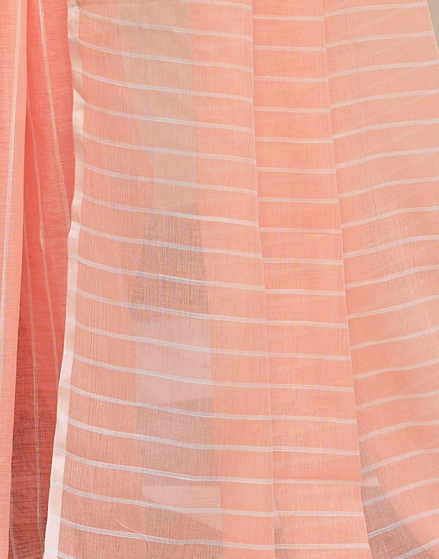 Peach Leheriya Linen Woven Saree