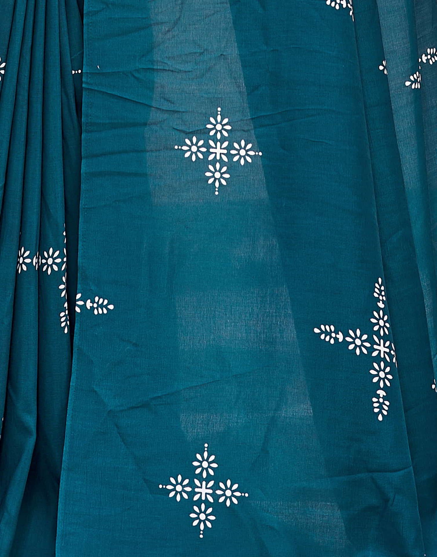 Blue Printed Cotton Saree