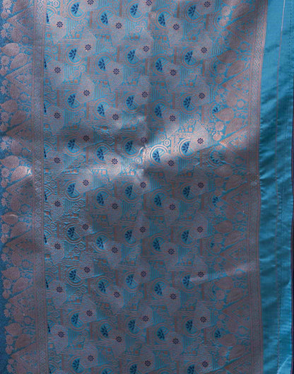 Blue Banarasi Silk Woven Saree