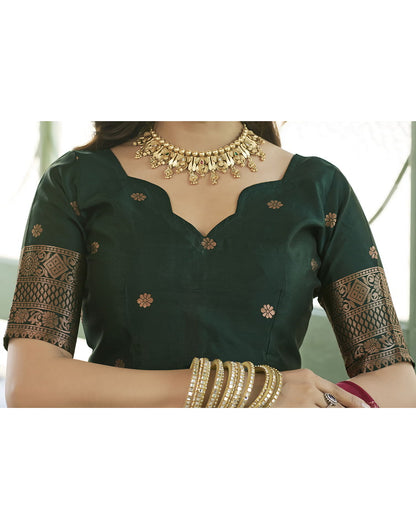 Maroon Banarasi Silk Woven Saree