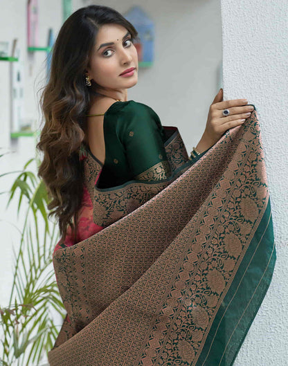 Pink Banarasi Silk Woven Saree