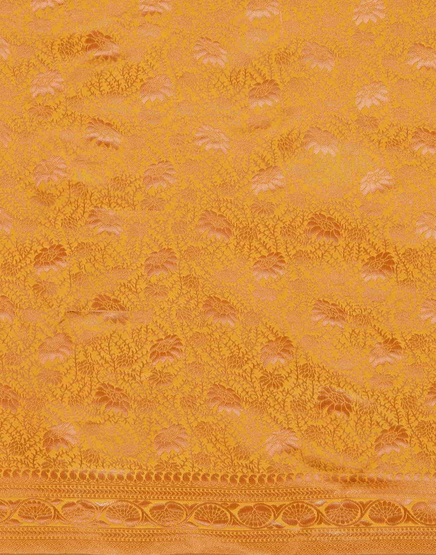 Yellow Banarasi Silk Woven Saree