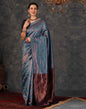 Blue Banarasi Silk Woven Saree