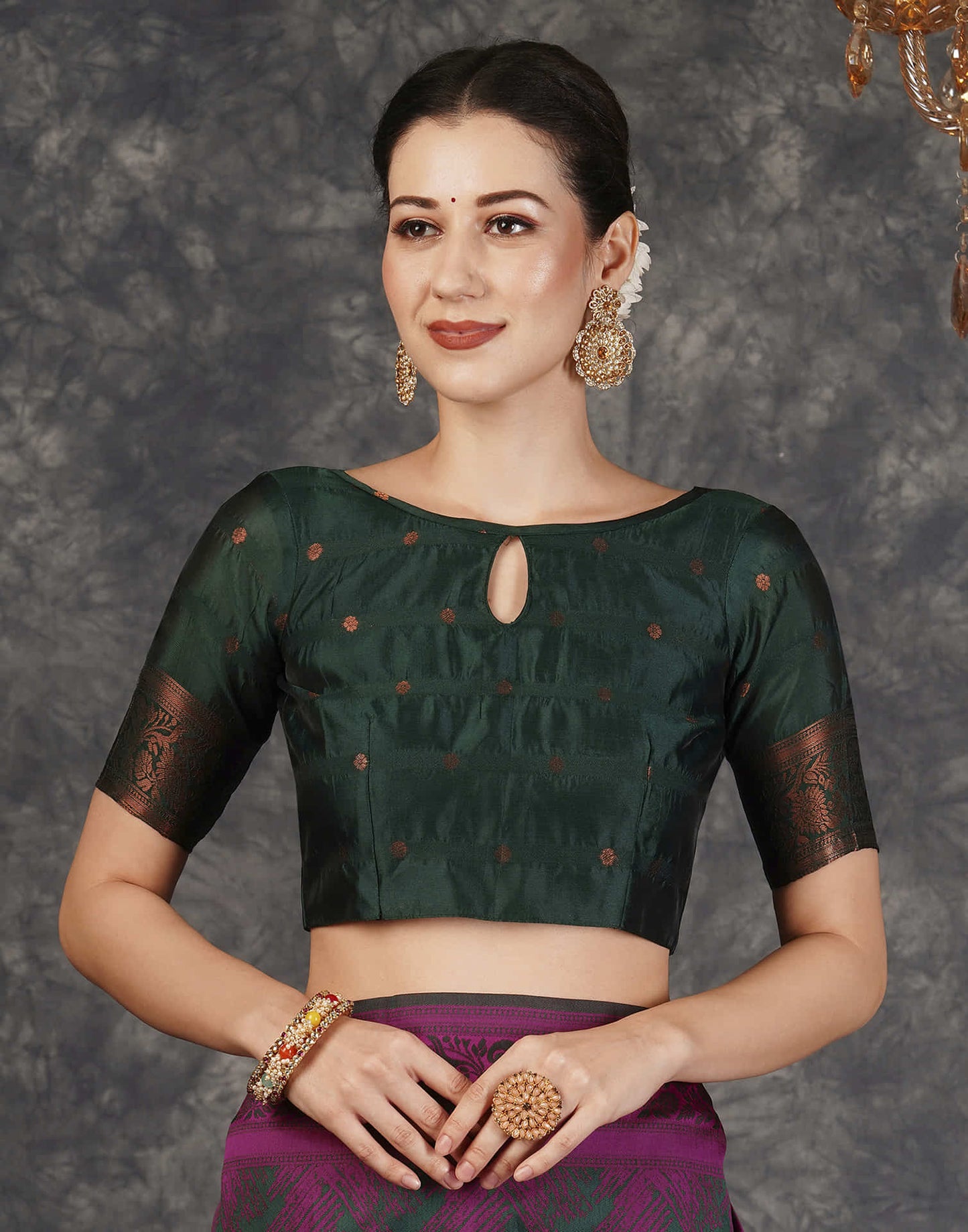 Magenta Silk Woven Banarasi Saree