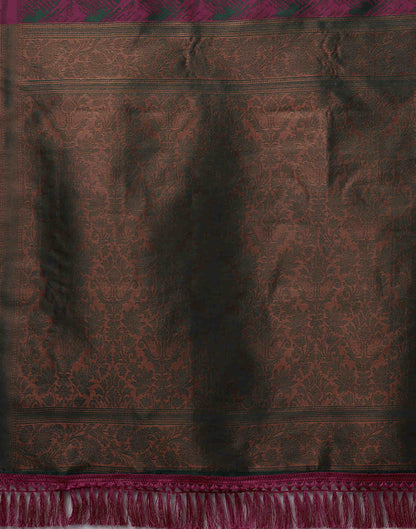 Magenta Silk Woven Banarasi Saree