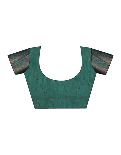 Teal Green Silk Woven Banarasi Saree