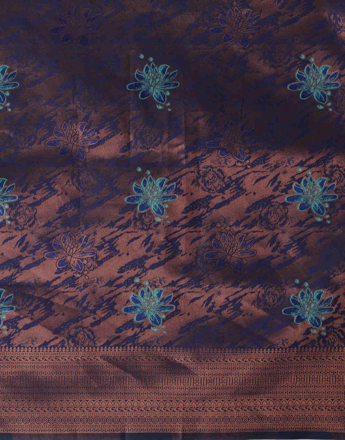 Navy Blue Silk Woven Banarasi Saree