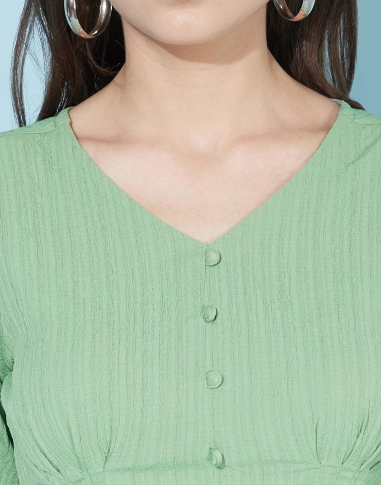 Olive Green bishop sleeves Top | Sudathi