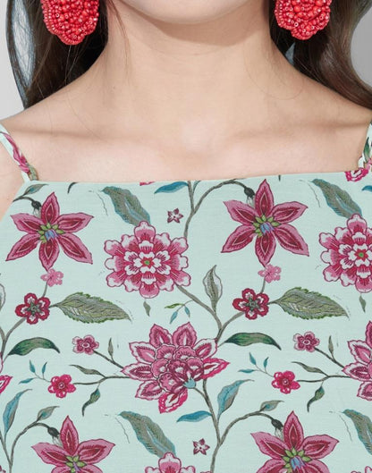 Sea Green Gathered Top | Leemboodi