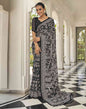 Black Printed Georgette Saree