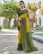 Yellow Printed Brasso Woven Saree