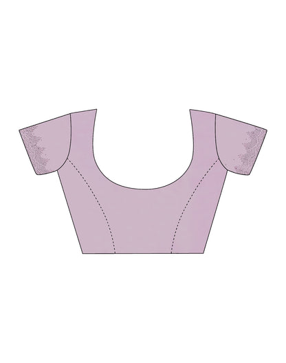 Pink Swarovski Satin Plain Saree