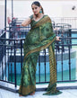 Dark Green Georgette Printed Saree