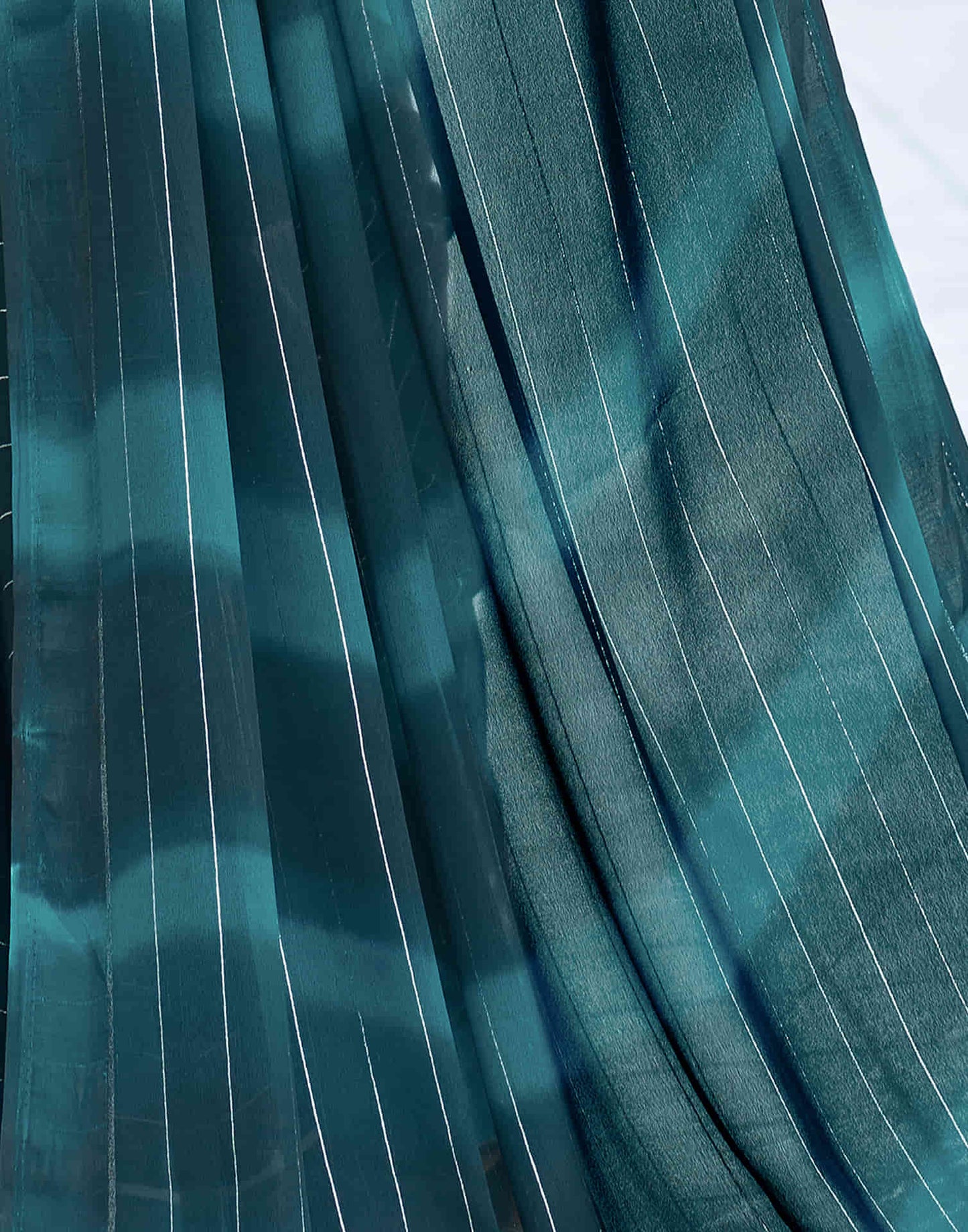 Sea Blue Georgette Printed Leheriya Saree