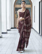 Maroon Georgette Printed Saree