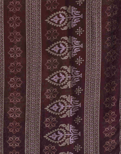 Maroon Georgette Printed Saree