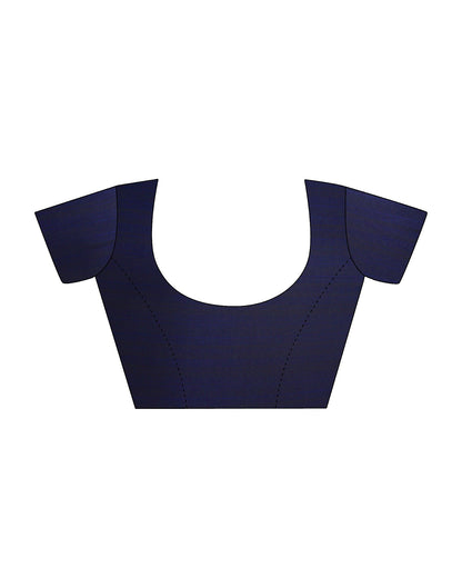 Dusty Blue Polyester Printed Saree