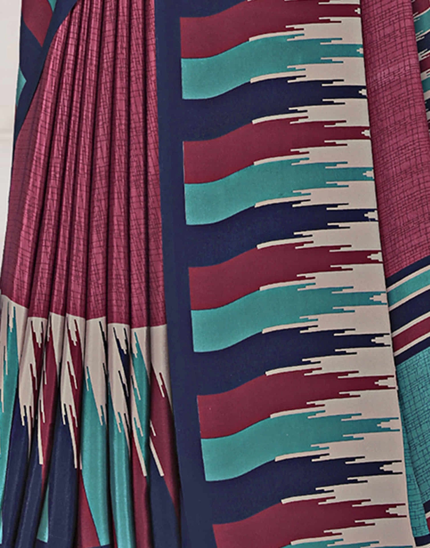 Dark Dusty Pink Polyester Printed Saree