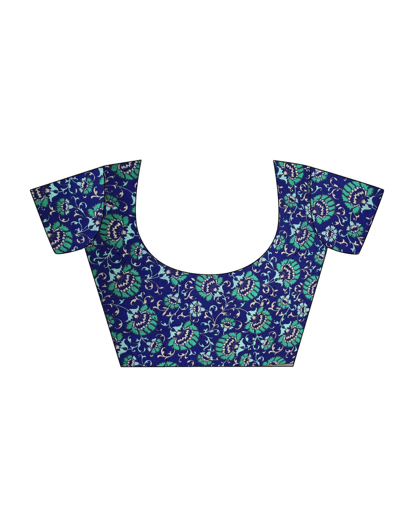 Teal Green Polyester Printed Saree