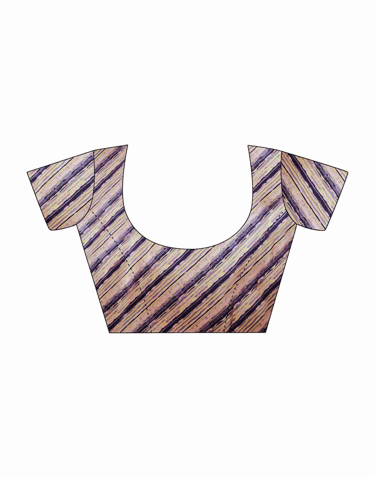 Dusty Purple Polyester Geometric Printed Saree