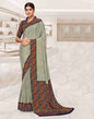 Pista Green Polyester Printed Saree