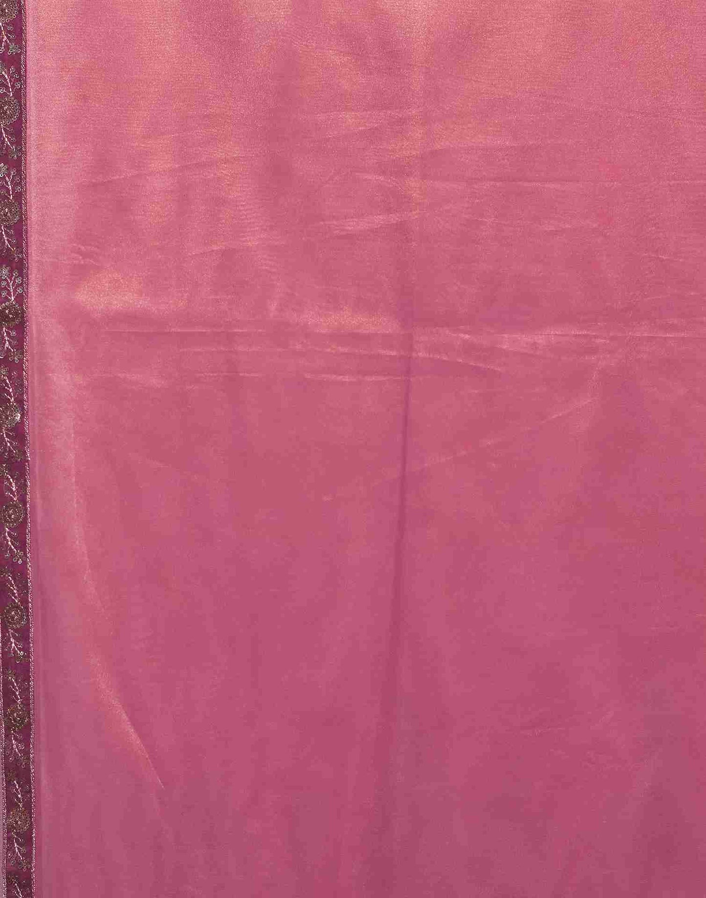Light Pink Net Embroidery Plain Saree