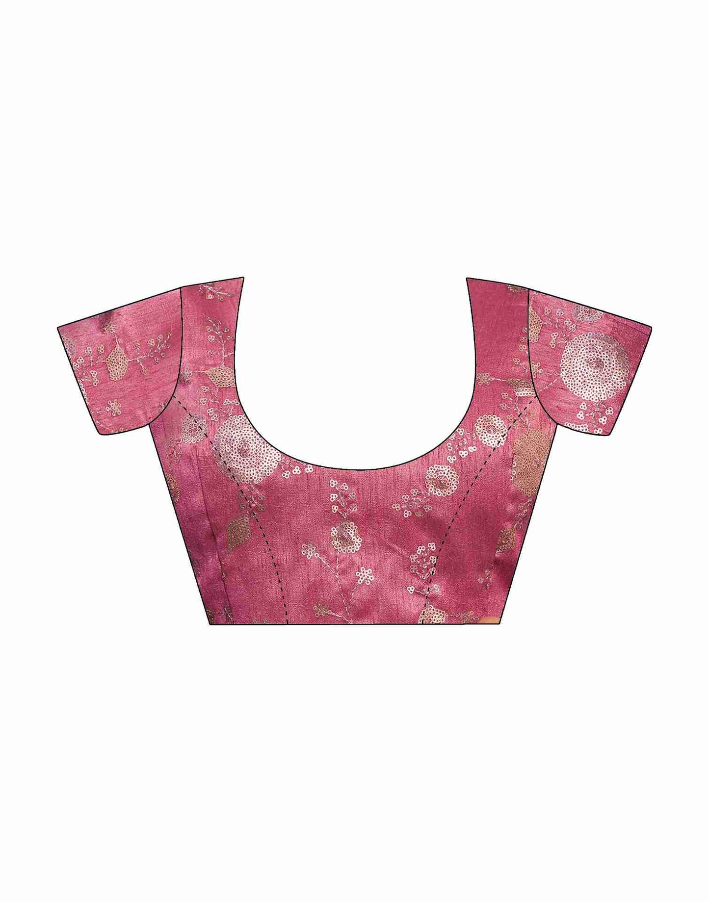 Light Pink Net Embroidery Plain Saree