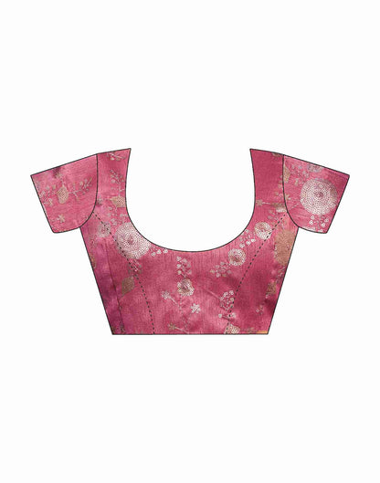 Light Pink Net Embroidery Plain Saree