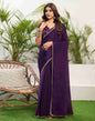 Deep Purple Chiffon Plain Saree