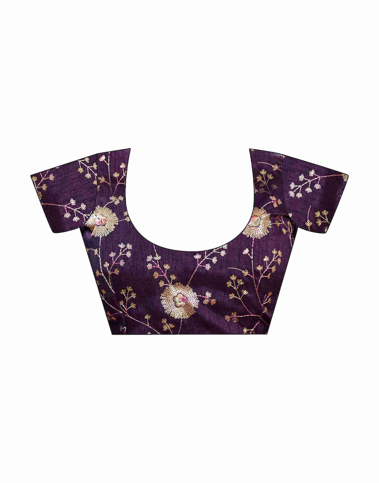 Deep Purple Chiffon Plain Saree