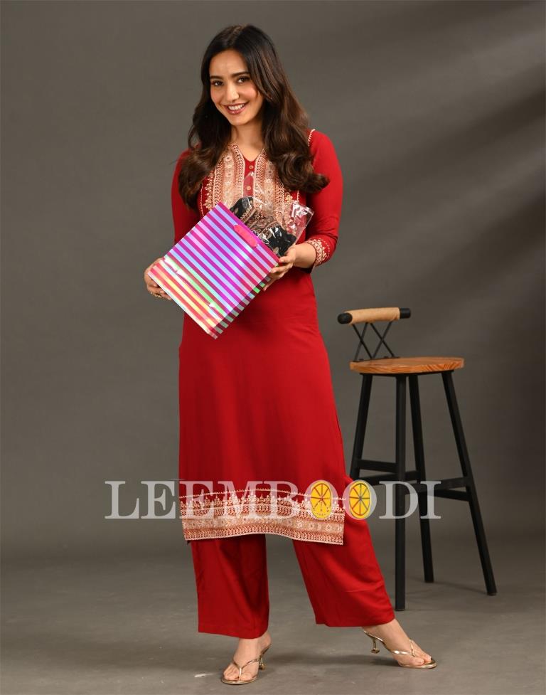 Maroon Printed Kurti | Sudathi