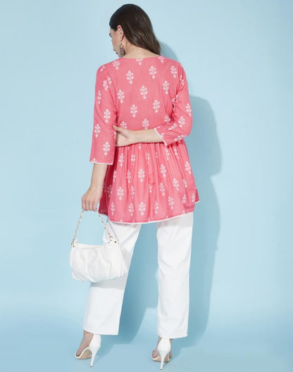 Pink Geathered Tunic Top | Sudathi