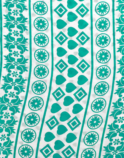 Turquoise Chiffon Printed Saree