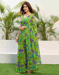 Green Chiffon Printed Saree