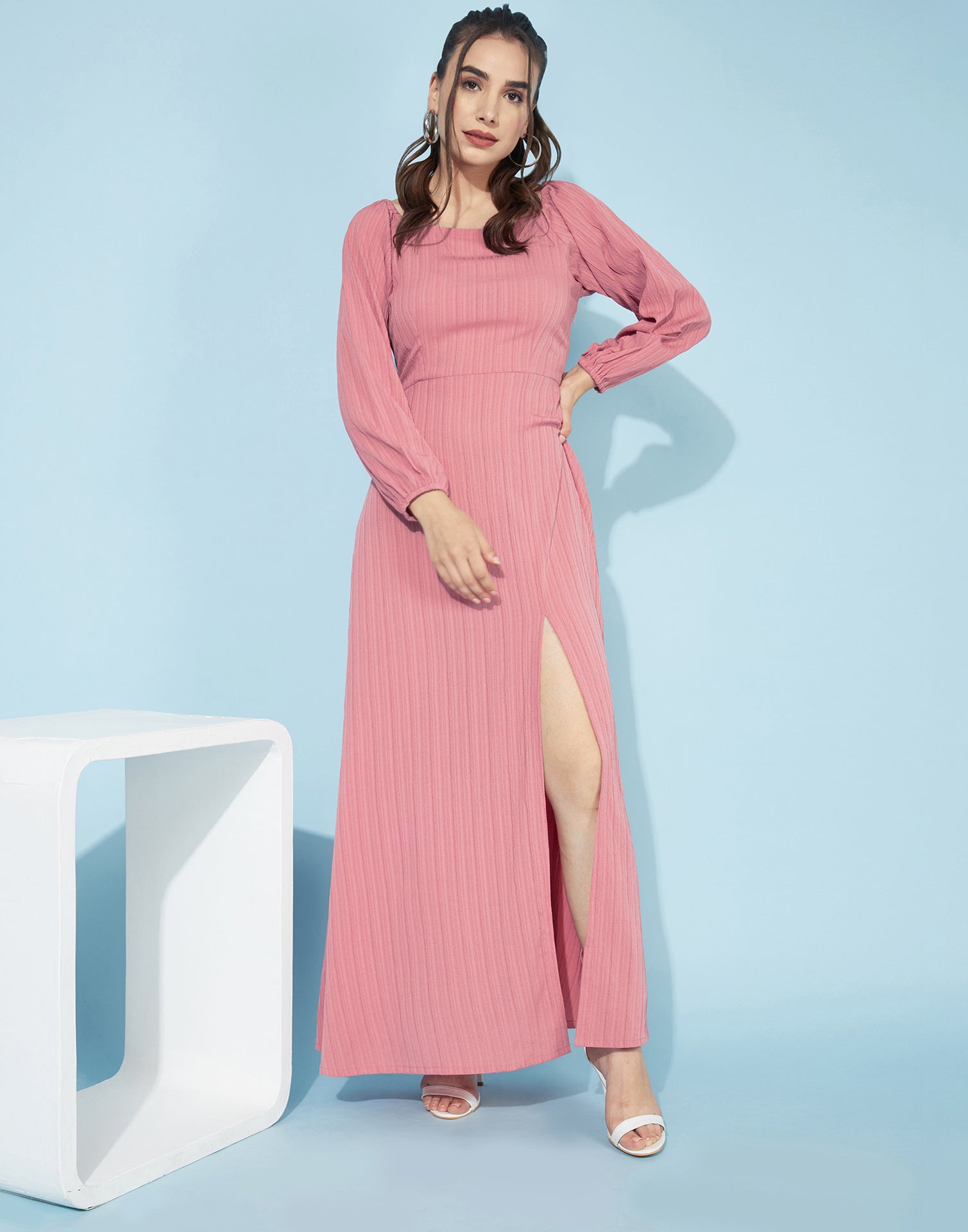 Pink Slit Dress | Leemboodi