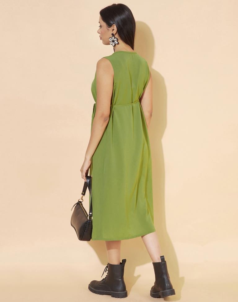 Light Green Slit Knot Dress | Leemboodi