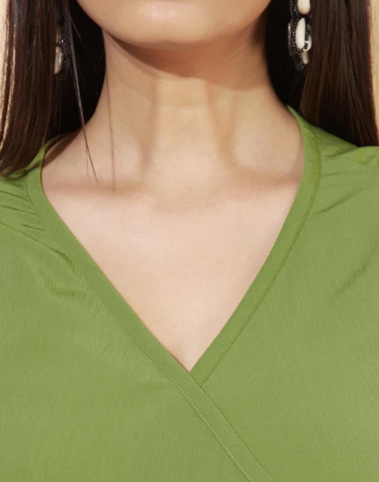 Light Green Slit Knot Dress | Leemboodi
