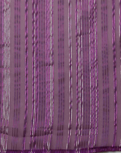 Dark Violet Georgette Plain Saree