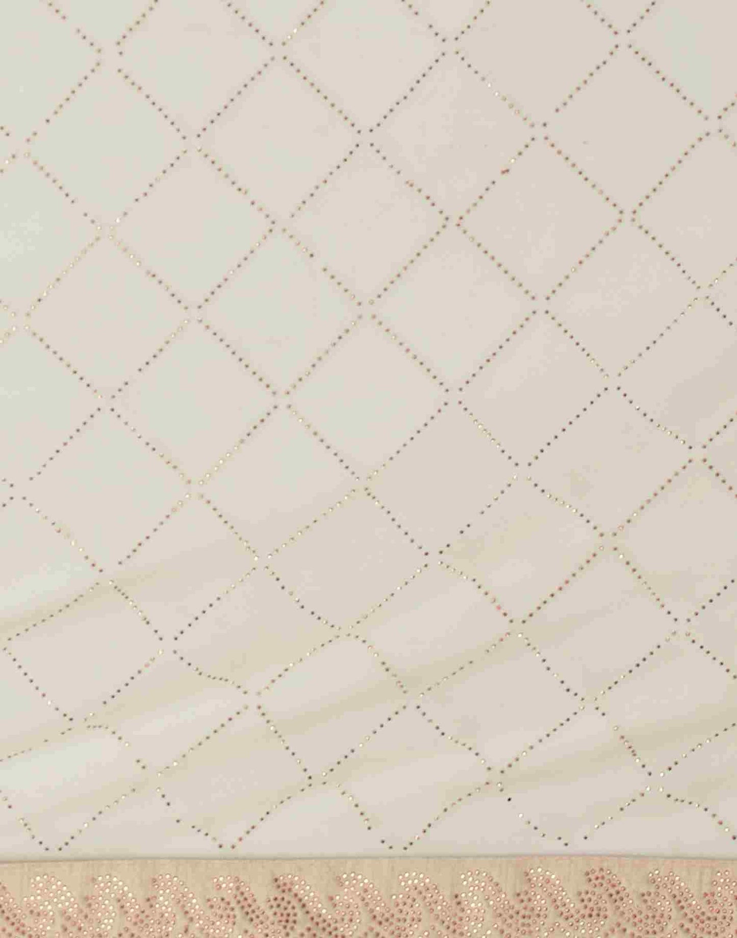 Light Beige Net Plain Printed Saree