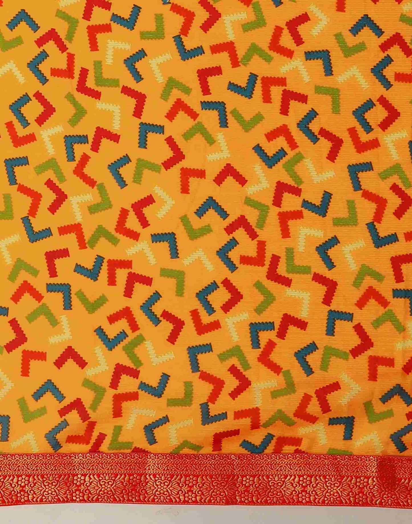 Turmeric Yellow Georgette Printed Saree