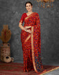 Red Georgette Printed Saree