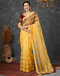 Yellow Net Plain Saree