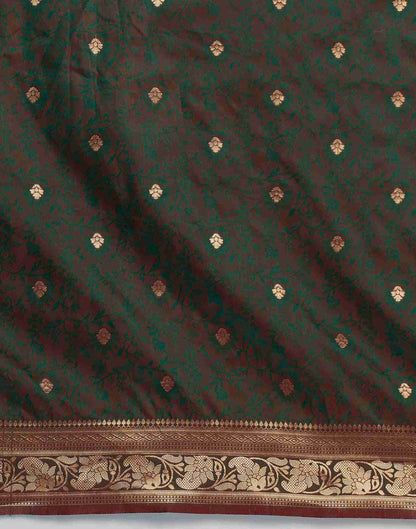 Dark Green Silk Woven Banarasi Saree