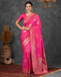 Bright Pink Silk Woven Banarasi Saree
